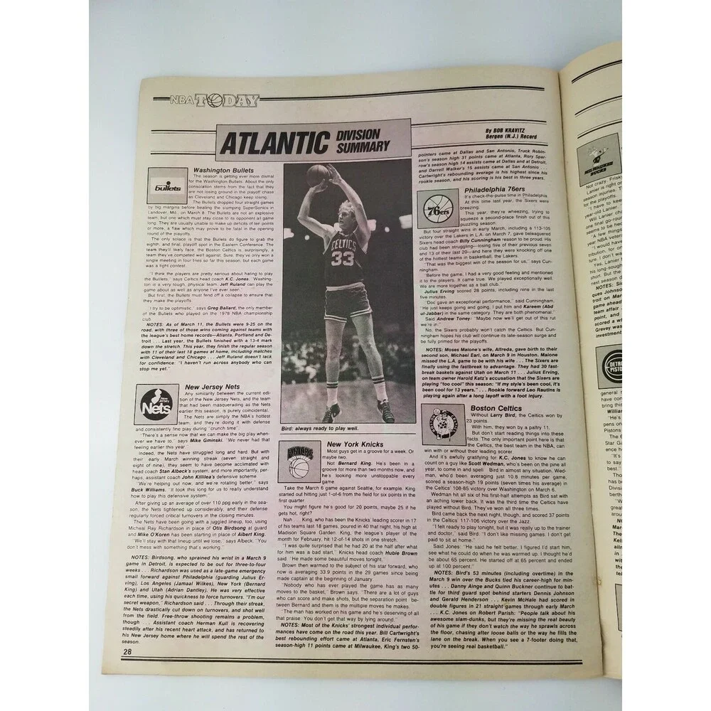 RARE Vtg 1984 NBA Today Newspaper Magazine Basketball KAREEM / WILT lakers MJ